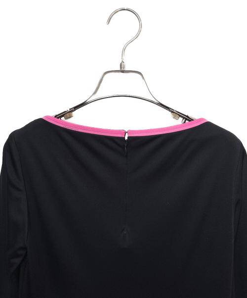 LEONARD（レオナール）LEONARD (レオナール) 花柄ワンピース ブラック×ピンク サイズ:34の古着・服飾アイテム