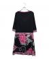 LEONARD (レオナール) 花柄ワンピース ブラック×ピンク サイズ:34：23000円