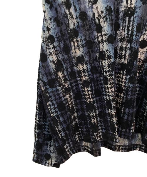 Y's（ワイズ）Y's (ワイズ) HOUNDTOOTH DOTS TULLE CROPPED HIGH-NECK T ネイビー サイズ:2の古着・服飾アイテム