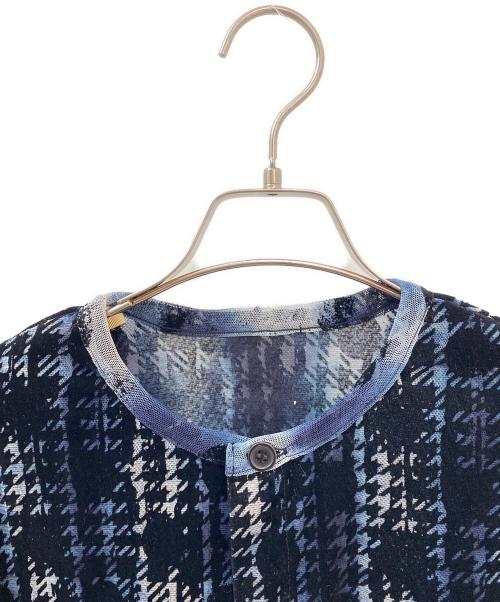 Y's（ワイズ）Y's (ワイズ) HOUNDTOOTH DOTS TULLE ROUND NECK LONG SLEEVE CARDIGAN ネイビー サイズ:2の古着・服飾アイテム