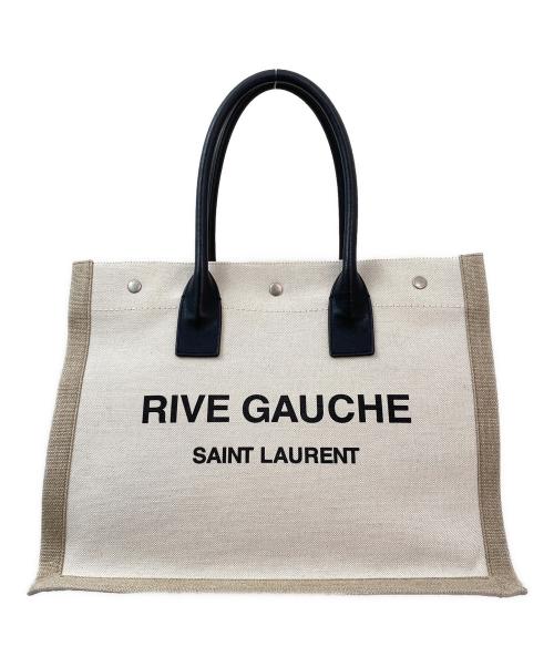 Saint Laurent Paris（サンローランパリ）Saint Laurent Paris (サンローランパリ) RIVE GAUCHE　トートバッグ ベージュの古着・服飾アイテム