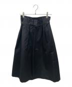 YOKO CHANヨーコチャン）の古着「ウエストベルトミディスカート」｜ブラック