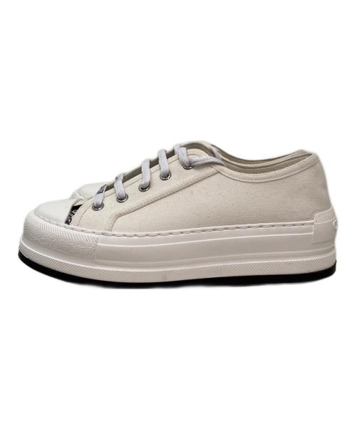 Christian Dior（クリスチャン ディオール）Christian Dior (クリスチャン ディオール) WALK'N'DIOR キャンバス スニーカー ホワイト サイズ:36の古着・服飾アイテム