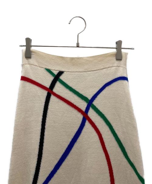 LOEWE（ロエベ）LOEWE (ロエベ) フレア インターシャ スカート アイボリー サイズ:Lの古着・服飾アイテム