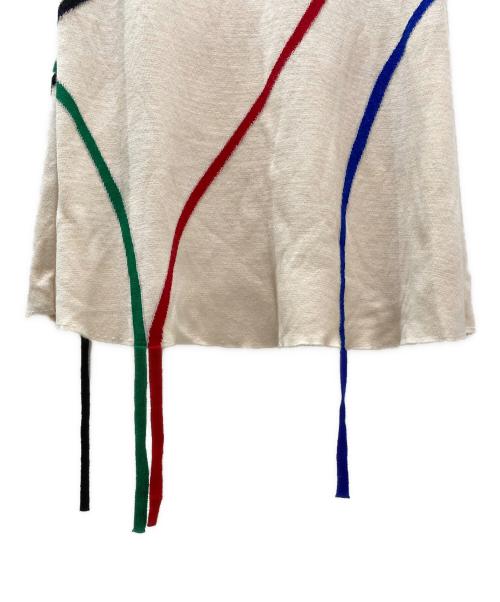 LOEWE（ロエベ）LOEWE (ロエベ) フレア インターシャ スカート アイボリー サイズ:Lの古着・服飾アイテム