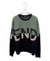FENDI（フェンディ）の古着「ロゴ切替スウェット FAF626 A527 2021AW」｜グリーン×ブラック