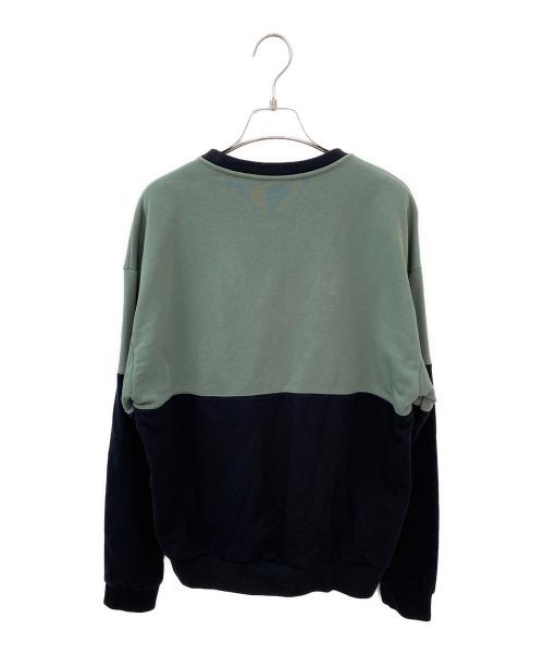 FENDI（フェンディ）FENDI (フェンディ) ロゴ切替スウェット FAF626 A527 2021AW グリーン×ブラック サイズ:Mの古着・服飾アイテム