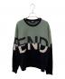 FENDI（フェンディ）の古着「ロゴ切替スウェット FAF626 A527 2021AW」｜グリーン×ブラック