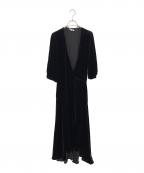 GANNIガニー）の古着「ベルベッドラップワンピース」｜ブラック