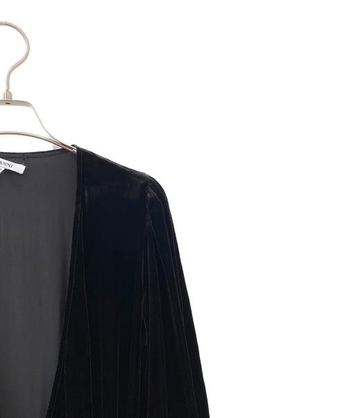 GANNI（ガニー）GANNI (ガニー) ベルベッドラップワンピース ブラック サイズ:36の古着・服飾アイテム