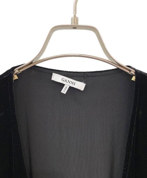 GANNI（ガニー）GANNI (ガニー) ベルベッドラップワンピース ブラック サイズ:36の古着・服飾アイテム