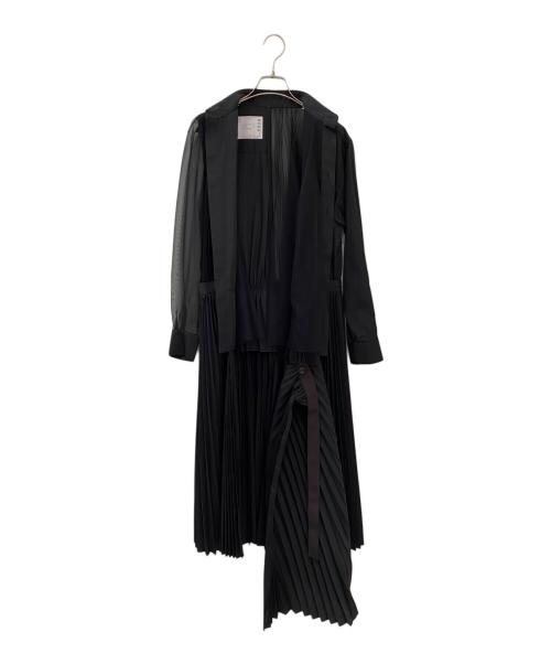 sacai（サカイ）sacai (サカイ) シースルー シャツワンピース ブラック サイズ:1の古着・服飾アイテム