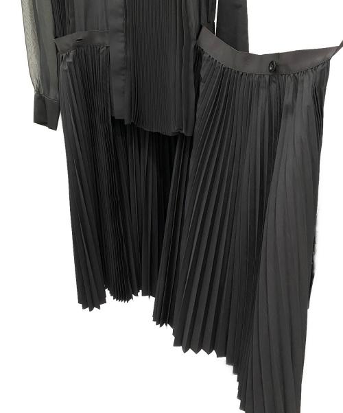 sacai（サカイ）sacai (サカイ) シースルー シャツワンピース ブラック サイズ:1の古着・服飾アイテム