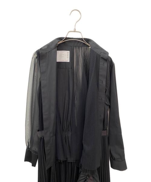 sacai（サカイ）sacai (サカイ) シースルー シャツワンピース ブラック サイズ:1の古着・服飾アイテム