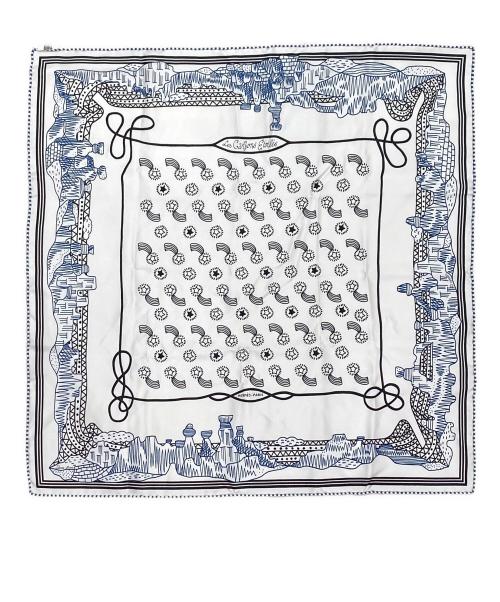 HERMES（エルメス）HERMES (エルメス) シルクバンダナ ホワイト サイズ:55の古着・服飾アイテム