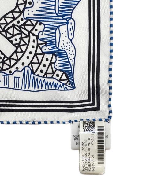 HERMES（エルメス）HERMES (エルメス) シルクバンダナ ホワイト サイズ:55の古着・服飾アイテム