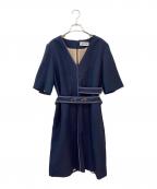 partowパルトウ）の古着「半袖ワンピース」｜ネイビー