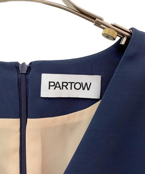 partow（パルトウ）partow (パルトウ) 半袖ワンピース ネイビー サイズ:10の古着・服飾アイテム