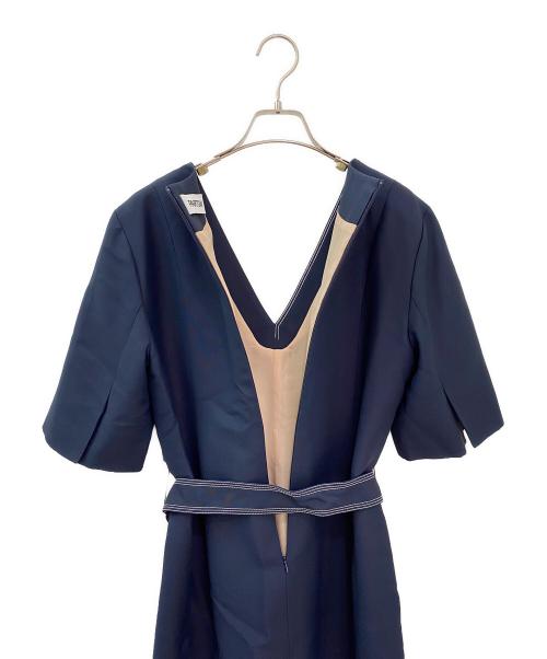 partow（パルトウ）partow (パルトウ) 半袖ワンピース ネイビー サイズ:10の古着・服飾アイテム