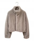 ASTRAETアストラット）の古着「フェイクファー スタンドカラー ブルゾン」｜ベージュ