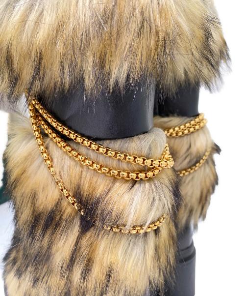 GIUSEPPE ZANOTTI（ジュゼッペザノッティ）GIUSEPPE ZANOTTI (ジュゼッペザノッティ) フェイクファーブーツ ブラック サイズ:36の古着・服飾アイテム