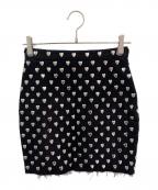 Saint Laurent Parisサンローランパリ）の古着「ハートスタッズ ミニスカート」｜ブラック