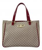 CELINEセリーヌ）の古着「マカダム柄トートバッグ」｜レッド