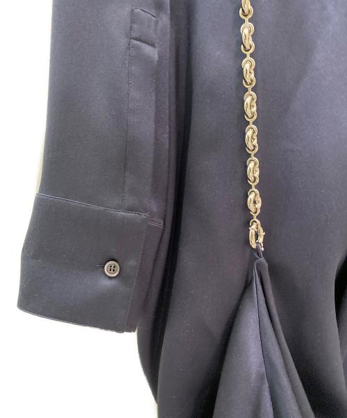 LOEWE（ロエベ）LOEWE (ロエベ) Chain シルクシャツドレス ネイビー サイズ:32の古着・服飾アイテム