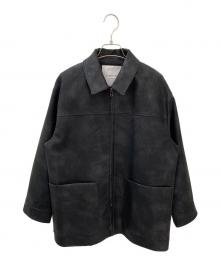 emmi（エミ）の古着「フェイクレザーダブルジップブルゾン」｜ブラック