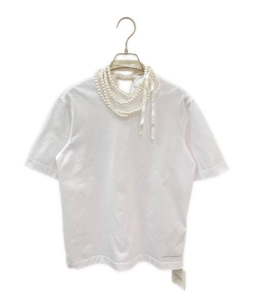 CARVEN（カルヴェン）CARVEN (カルヴェン) クラシック ジャージー エンベリッシュド Tシャツ ホワイト サイズ:XSの古着・服飾アイテム