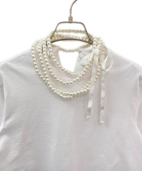 CARVEN（カルヴェン）CARVEN (カルヴェン) クラシック ジャージー エンベリッシュド Tシャツ ホワイト サイズ:XSの古着・服飾アイテム