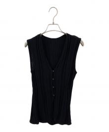 Mame Kurogouchi（マメクロゴウチ）の古着「Drop Jacquard Knitted Vest」｜ブラック