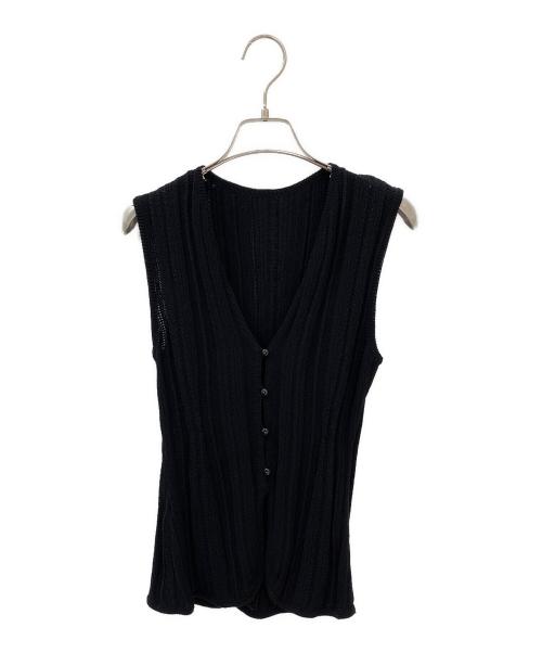 Mame Kurogouchi（マメクロゴウチ）Mame Kurogouchi (マメクロゴウチ) Drop Jacquard Knitted Vest ブラック サイズ:2の古着・服飾アイテム
