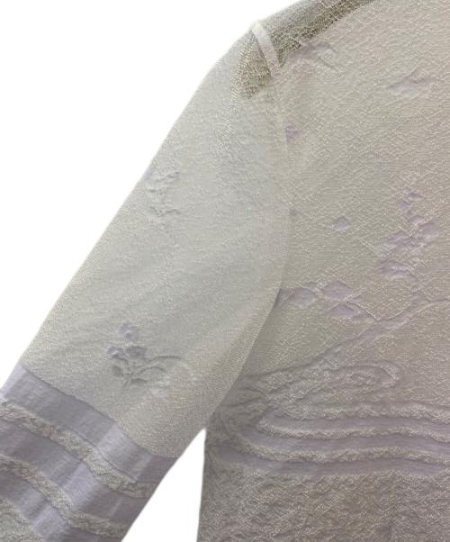 Mame Kurogouchi（マメクロゴウチ）Mame Kurogouchi (マメクロゴウチ) Nature Pattern Sheer Knitted High Neck Top ラベンダー サイズ:2の古着・服飾アイテム