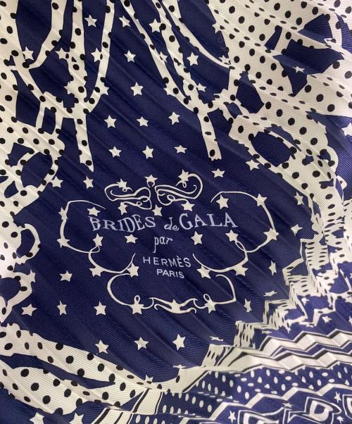 HERMES（エルメス）HERMES (エルメス) カレ55 プリーツ ブルー サイズ:55の古着・服飾アイテム