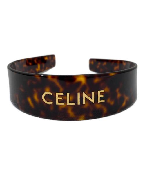 CELINE（セリーヌ）CELINE (セリーヌ) ヘアバンド ダークハバナ×ゴールドの古着・服飾アイテム
