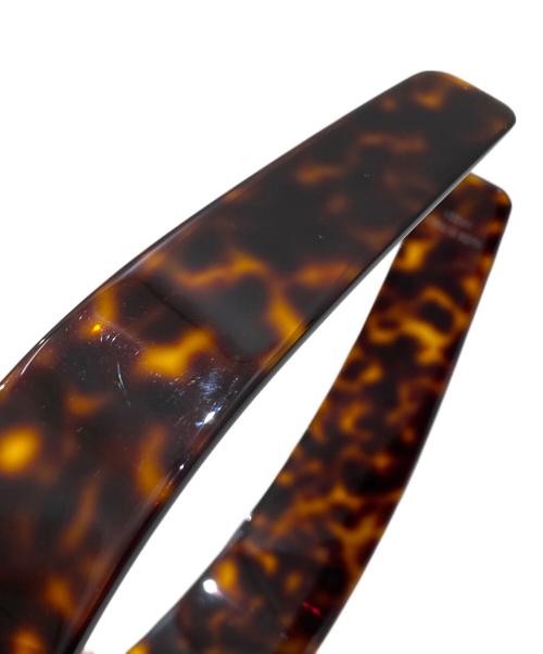 CELINE（セリーヌ）CELINE (セリーヌ) ヘアバンド ダークハバナ×ゴールドの古着・服飾アイテム