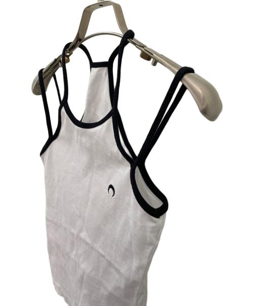 MARINE SERRE（マリーンセル）MARINE SERRE (マリーンセル) キャミソール ホワイト×ブラック サイズ:Sの古着・服飾アイテム