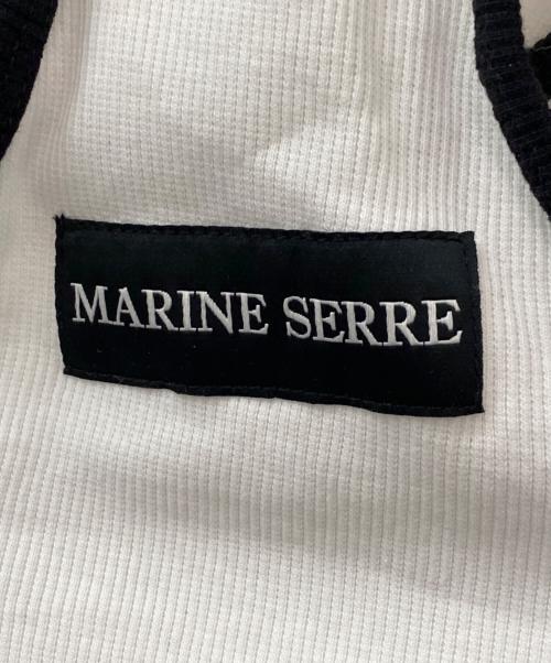 MARINE SERRE（マリーンセル）MARINE SERRE (マリーンセル) キャミソール ホワイト×ブラック サイズ:Sの古着・服飾アイテム