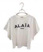 ALAIAアライア）の古着「ロゴ刺繍ワイドスリーブTシャツ」｜ホワイト