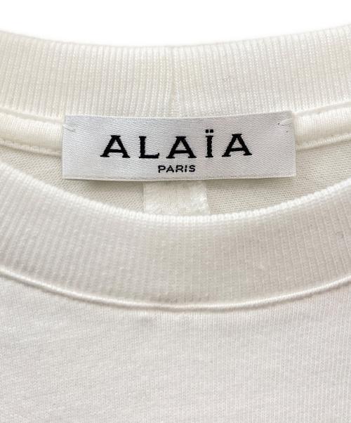 ALAIA（アライア）ALAIA (アライア) ロゴ刺繍ワイドスリーブTシャツ ホワイト サイズ:38の古着・服飾アイテム