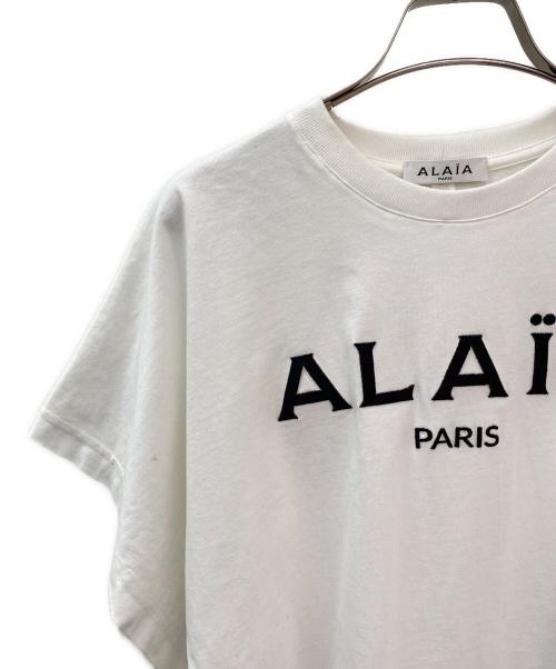ALAIA（アライア）ALAIA (アライア) ロゴ刺繍ワイドスリーブTシャツ ホワイト サイズ:38の古着・服飾アイテム