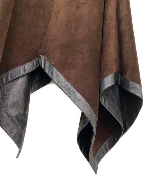 CELINE（セリーヌ）CELINE (セリーヌ) レザースカート ブラウン サイズ:34の古着・服飾アイテム