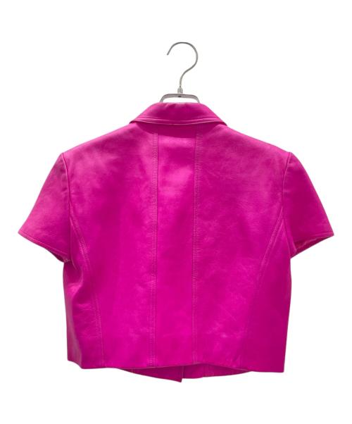 CHANEL（シャネル）CHANEL (シャネル) ココマークボタンレザージャケット ピンク サイズ:38の古着・服飾アイテム