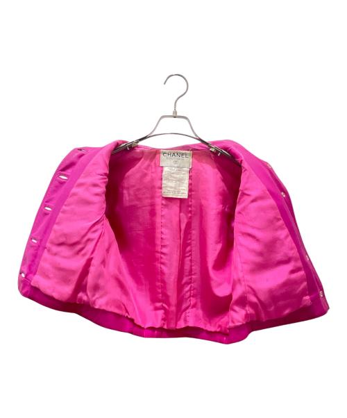 CHANEL（シャネル）CHANEL (シャネル) ココマークボタンレザージャケット ピンク サイズ:38の古着・服飾アイテム