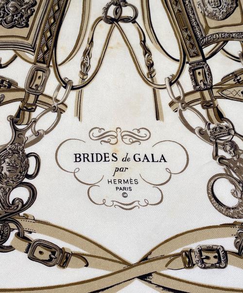 HERMES（エルメス）HERMES (エルメス) シルクスカーフ ブルー×ホワイト サイズ:40の古着・服飾アイテム