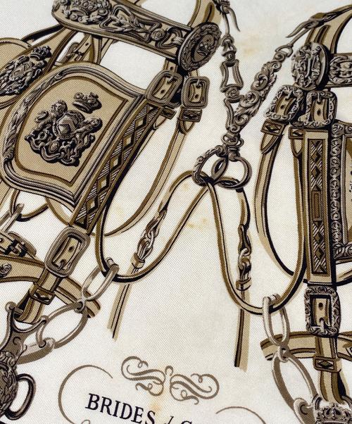 HERMES（エルメス）HERMES (エルメス) シルクスカーフ ブルー×ホワイト サイズ:40の古着・服飾アイテム