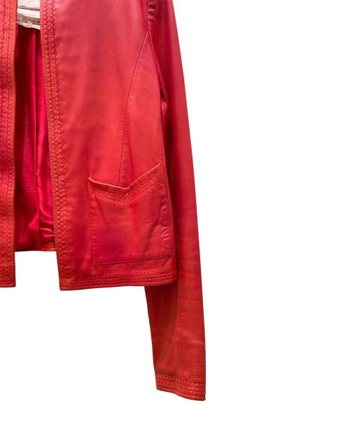 CHANEL（シャネル）CHANEL (シャネル) レザージャケット レッド サイズ:38の古着・服飾アイテム