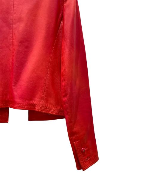 CHANEL（シャネル）CHANEL (シャネル) レザージャケット レッド サイズ:38の古着・服飾アイテム