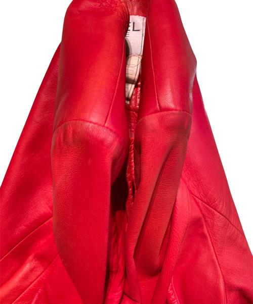 CHANEL（シャネル）CHANEL (シャネル) レザージャケット レッド サイズ:38の古着・服飾アイテム